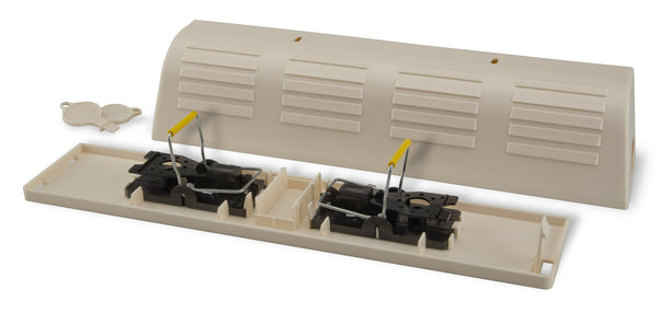 Kness 102-0-055 Cubierta Snap-E blanca de 15,38" con 2 trampas para ratones Snap-E