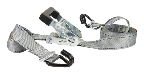 Keeper 1.5 in. W x 14 ft. L Gray Tie Down w/Ratchet 1000 lb. 1 pk