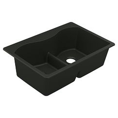 Fregadero de granito de doble cubeta bajo encimera o empotrable