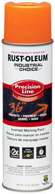 Pintura en aerosol para marcar líneas de precisión Industrial Choice, naranja fluorescente, 17 oz, invertida