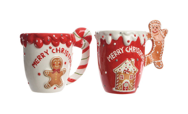 Taza con forma de hombre de jengibre multicolor de Decoris (paquete de 12)