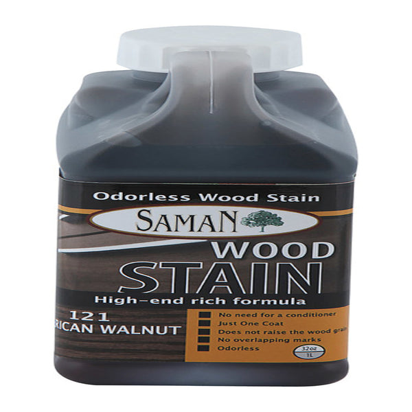 Tinte para madera a base de agua semitransparente de color nogal americano Saman, 32 oz (paquete de 12).