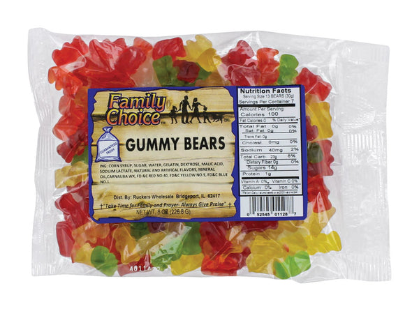 Family Choice Gummy Bear Assorted Candy 8 oz (Pack of 12)