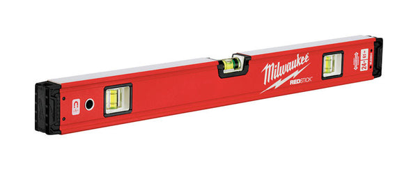 Milwaukee REDSTICK 24 in. Metal Magnetic Box Level 3 vial