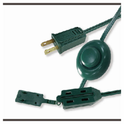Cable de extensión para grifo con forma de cubo para árbol de Navidad, 16/2, verde, 9 pies.
