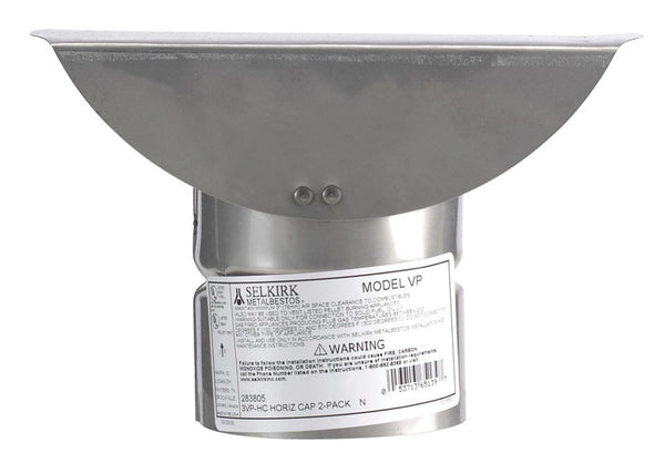Tapa para caño de estufa de acero inoxidable/galvanizado de 3 in de diámetro Selkirk (paquete de 2)