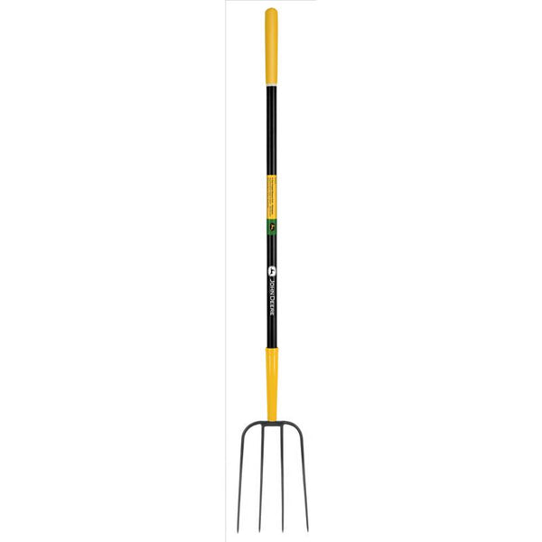 John Deere 4 Tine Steel Manure Fork 48 in. Fiberglass Handle