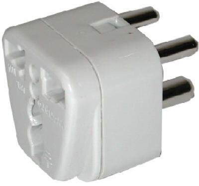 Adaptador de enchufe internacional con conexión a tierra para India, Hong Kong, partes de Sudáfrica y Singapur.