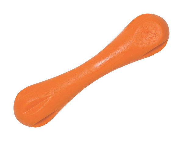 Juguete masticable de caucho sintético para perros West Paw Zogoflex Orange Hurley Bone, tamaño grande