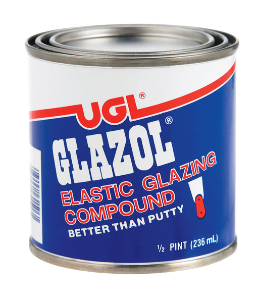 UGL Glazol White 0.32 g/L VOC Paintable Elastic Glazing Compound 0.5 pt. (Pack of 6)