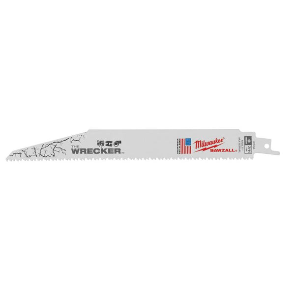 Milwaukee The WRECKER 9 in. Bi-Metal Reciprocating Saw Blade 7/11 TPI (Pack of 10)