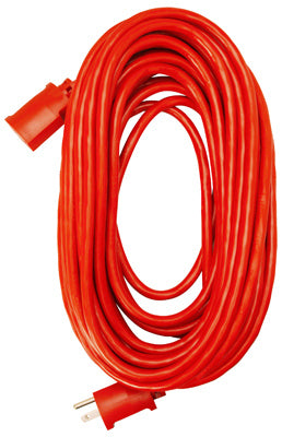 Cable de extensión, 14/3 SJTW, redondo de vinilo rojo, 25 pies.