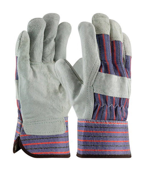 MCR Safety L Leather Palm Gray Gloves