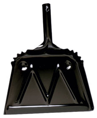 Recogedor de basura de alta resistencia, negro, metal, 12 pulgadas.