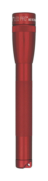 Paquete combinado de linterna y funda LED Mag-Lite de aluminio rojo, 272 lm, batería AA, 1 pulgada de diámetro