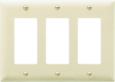 Ivory 3 Decorator Opening Nylon Wall Plate
