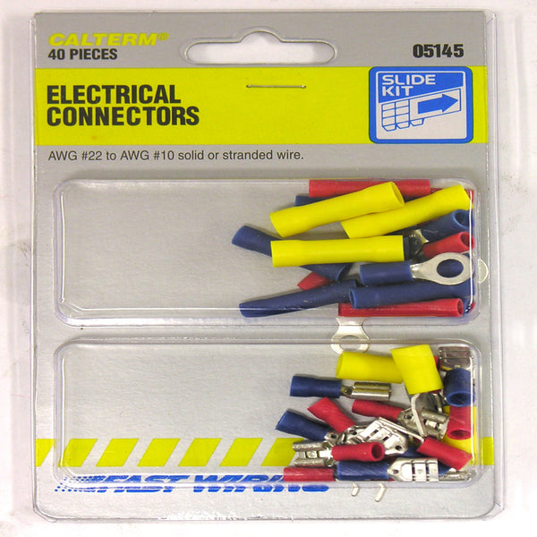 Calterm 22-10 AWG Solid/Stranded Terminal and Connector Kit Assorted 40 pc