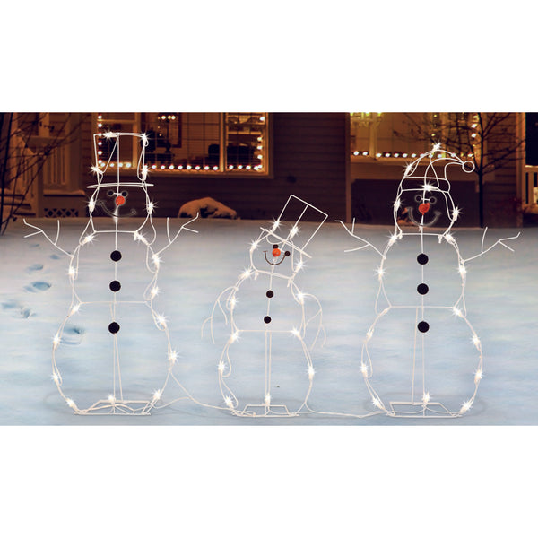 Muñeco de nieve familiar de Sienna, decoración navideña de metal blanco, 1 paquete