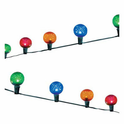 Faceted Oversized LED C-Bulb Light String, Multi-Color, Green Wire, 20-Ct.