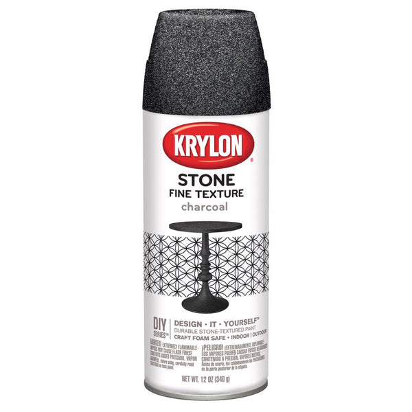 Krylon Fine Stone Texture Charcoal Spray Paint 12 oz (Pack of 6)
