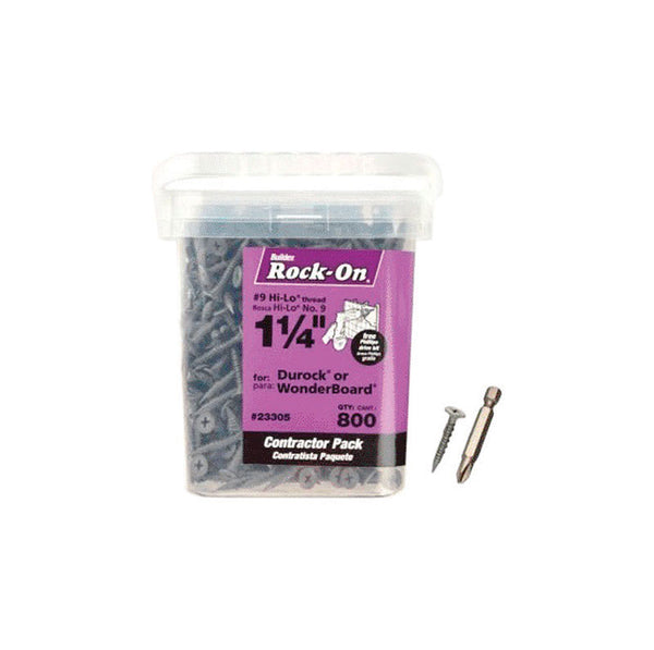 ITW Rock-On No. 9 x 1-1/4 in. L Phillips Round Head Cement Board Screws 800 lb. 1 pk