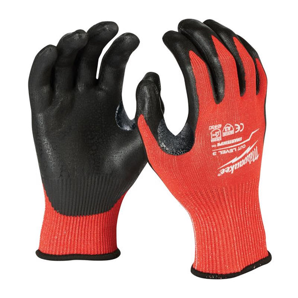 Milwaukee Cut 3 Nitrile Coated/Nylon Cut Resistant Gloves Black/Red XL 1 pair