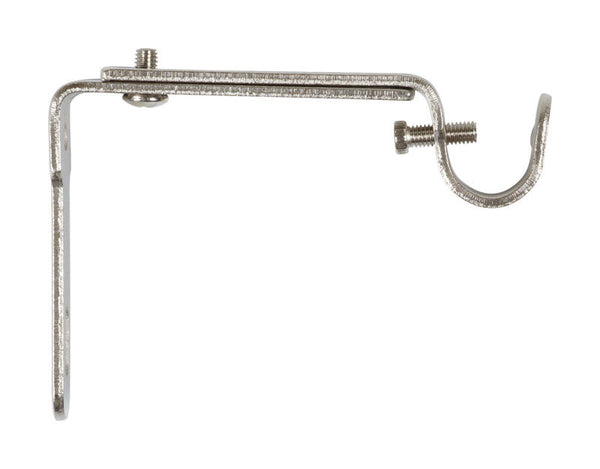 Soporte para barra de cortina de níquel plateado Umbra de 3 pulg. de largo y 4,25 pulg. de largo