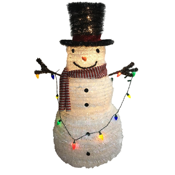 LED SNOWMAN TINSEL 52"