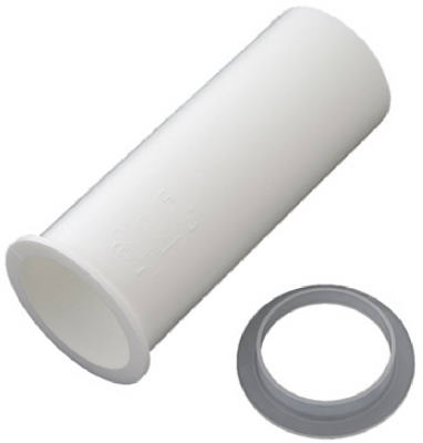 Flanged Kitchen Drain Tailpiece, White Plastic, 1.5-In. O.D. x 4-In. (Pack of 5)