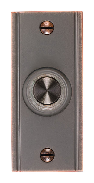 Timbre con pulsador cableado de latón en bronce cepillado y aceite Carlon