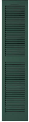 Contraventanas con lamas de color verde bosque de 15 x 64 pulgadas, par