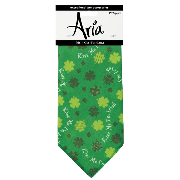 Bandana verde con beso irlandés de Aria