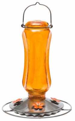 Comedero para pájaros Oriole vintage, vidrio de carnaval