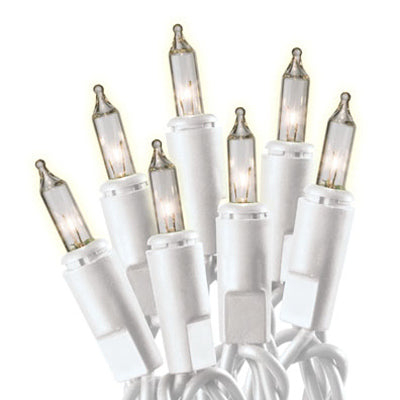 Juego de luces navideñas de cadena a cadena, cable transparente/blanco, 100 unidades.