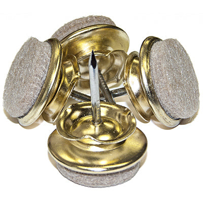 Guías giratorias para muebles, para clavar, de latón, diámetro interior de 1 pulg., paquete de 4.