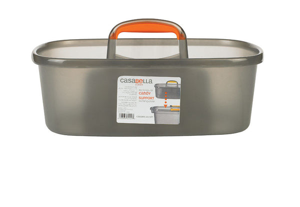 Casabella Polypropylene Graphite Rectangular Bucket Caddy 4 gal. Capacity (Pack of 6)