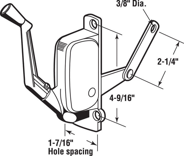 Prime-Line Awning Operator Right Hand Die-Cast Carded