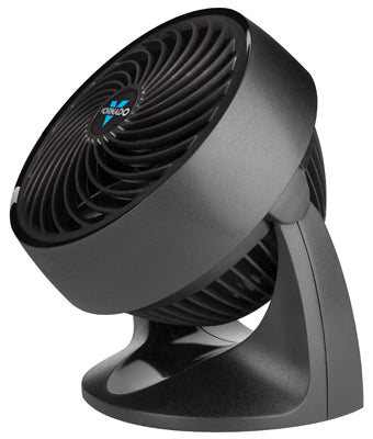 Ventilador circulador de aire Vortex, compacto, negro, 7 pulgadas.