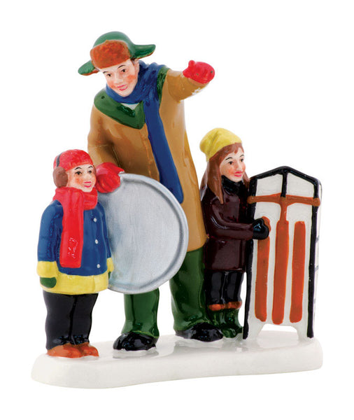 Department 56 Christmas Vacation Griswold Sled Scene Village Accessory Multicolored Ceramic 1 each