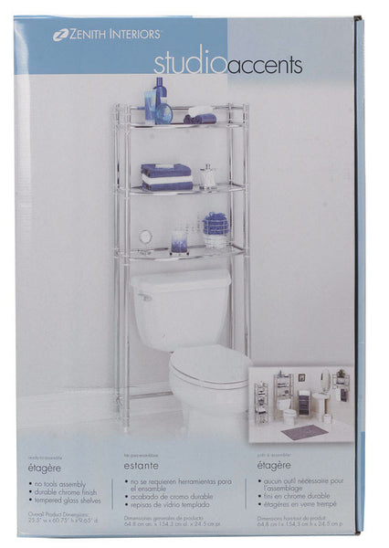 Zenith Products Studio Accents Silver Steel Bathroom Spacesaver