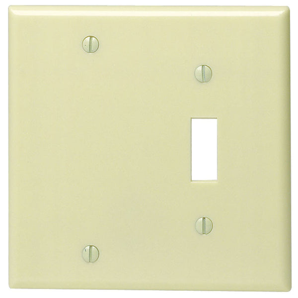 Leviton 001-86006-0 Single Gang Ivory Toggle & Blank Wallplate