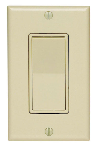 Leviton Decora 15 amps Single Pole Rocker Switch Ivory 1 pk