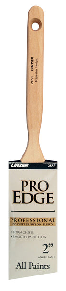 Linzer Products 2853-0200 2" Polyester/Nylon Blend Pro Edge Angle Sash Paint Brush
