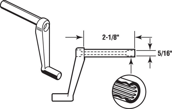 Prime-Line Brown Plastic Single-Arm Casement Crank Handle For RV Windows