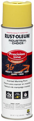 Pintura en aerosol para marcar líneas de precisión Industrial Choice, amarillo de alta visibilidad, 17 oz., invertida