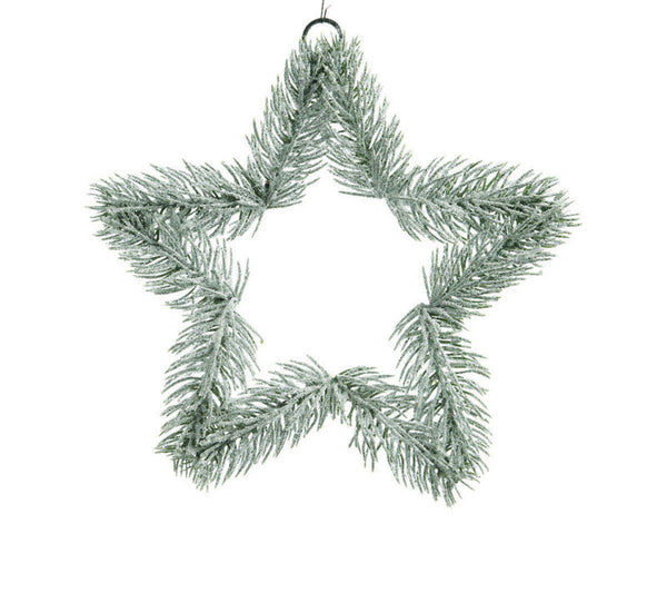 Decoris Open Star with Hanger Christmas Decoration Green PE 1 pk (Pack of 24)