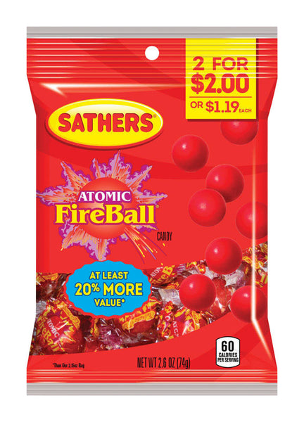 Caramelos duros Sathers Atomic Fireball (paquete de 12)