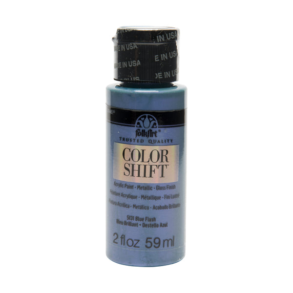 Folkart Color Shift Metallic Blue Flash Hobby Paint 2 oz. (Pack of 3)