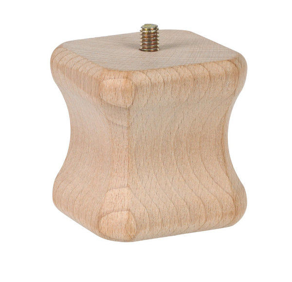 Pie de madera estilo inglés antiguo Waddell de 2-1/2 pulg. de alto