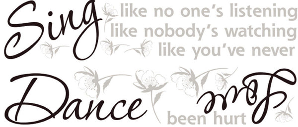 Roommates 19 in. W x 7 in. L Dance Sing Love Peel and Stick Wall Decal